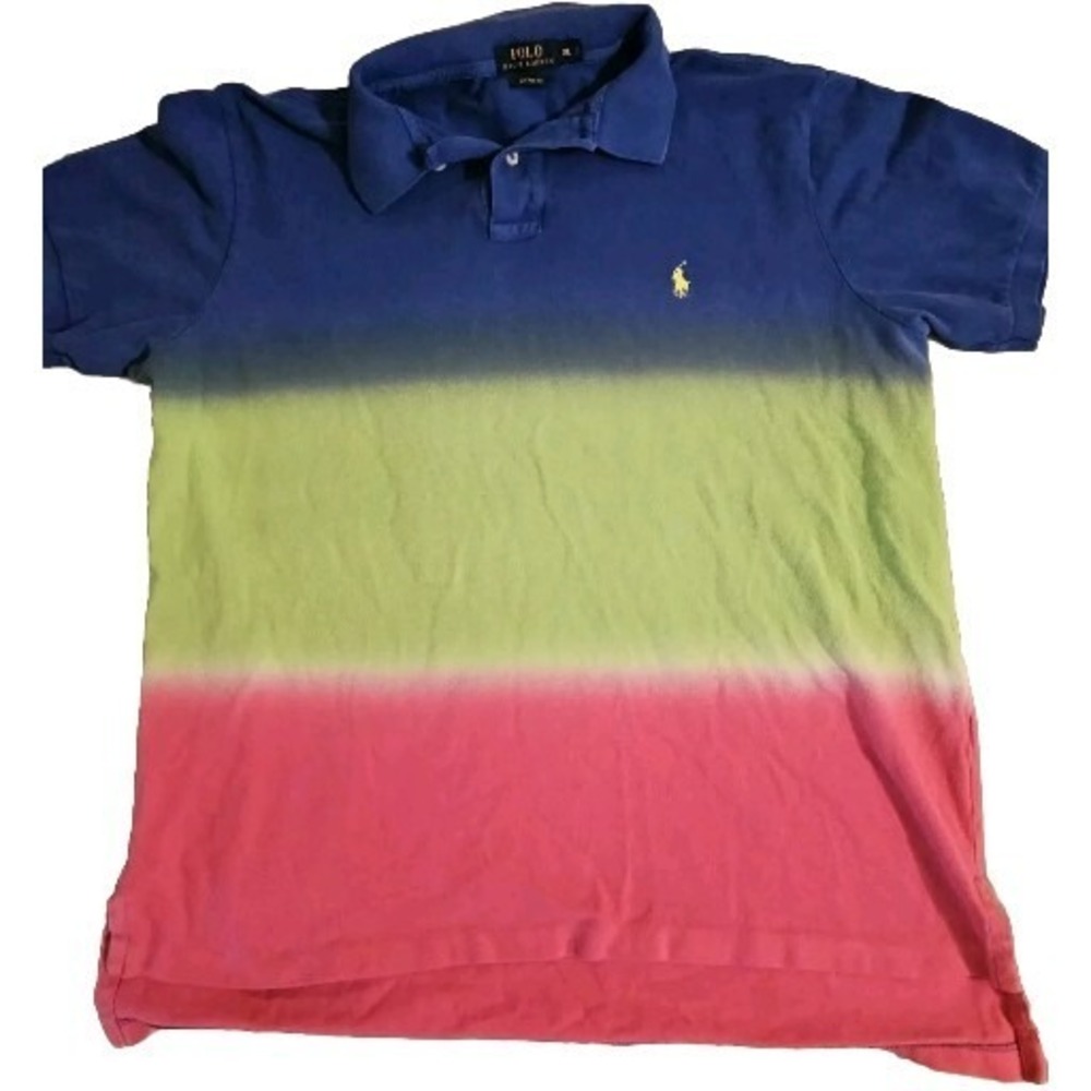 MENS POLO RALPH LAUREN DIP DYED POLO SHIRT SIZE XL